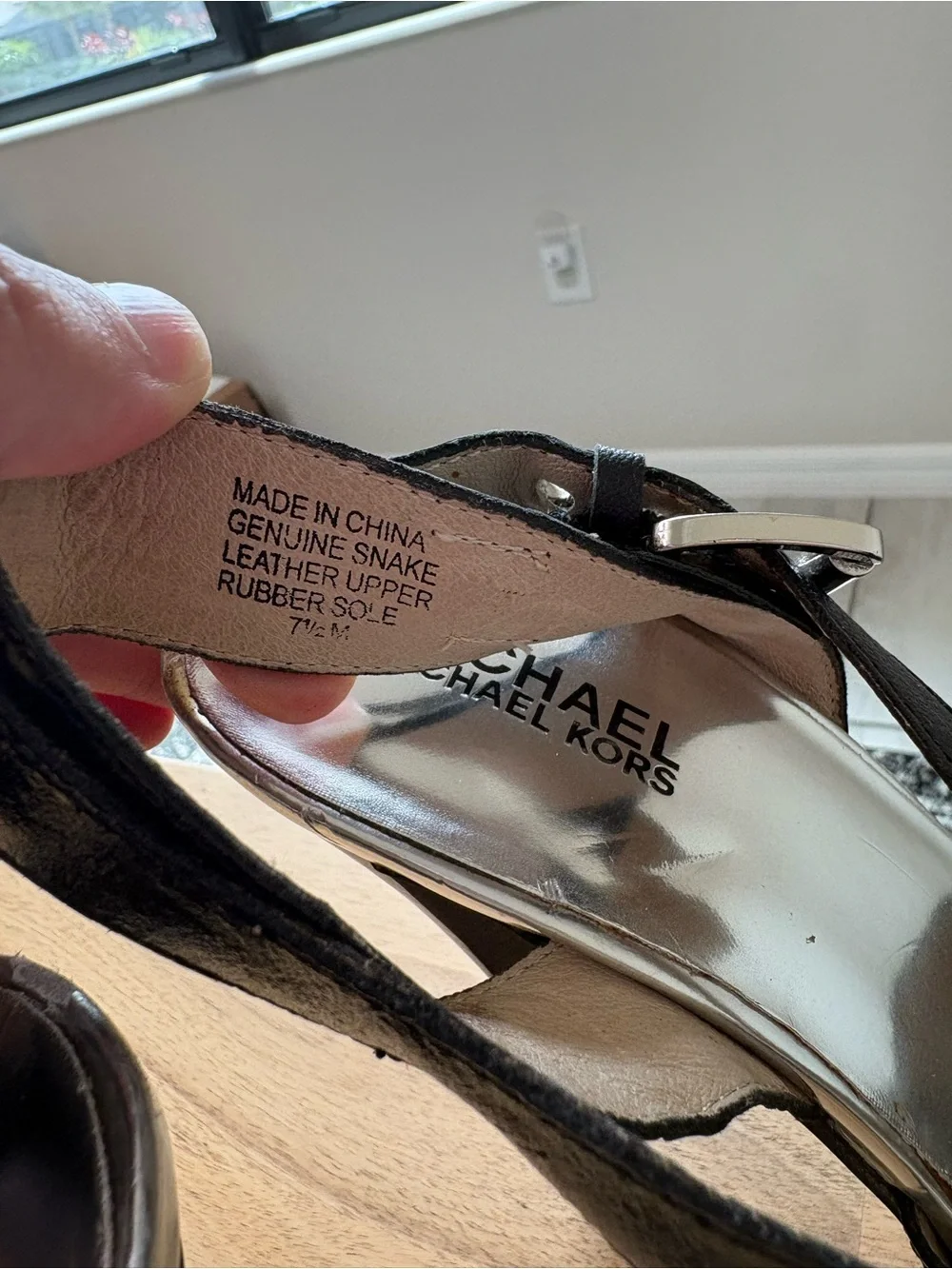 MICHAEL Michael Kors Black Crisscross Slingback Heels